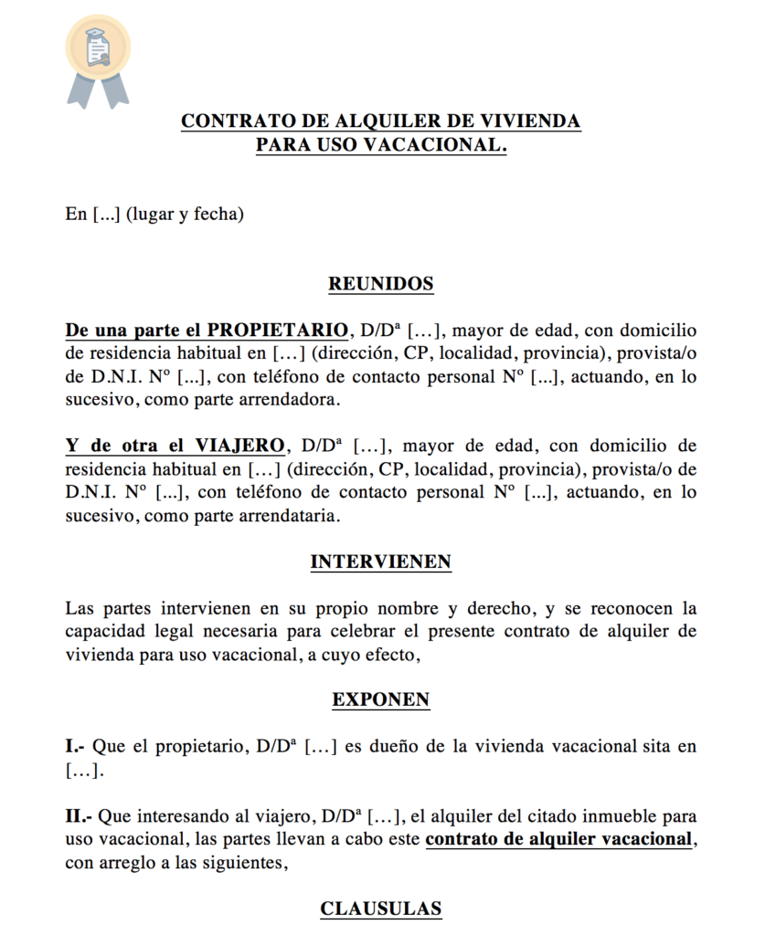 Descargar Contrato Alquiler Vivienda Vacacional O Tur stica Descargar Contrato Alquiler Vivienda Vacacional O Tur stica