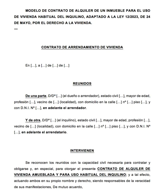 Contrato de Alquiler Habitual Adaptado a la Ley de Vivienda (2026) - Imagen 2