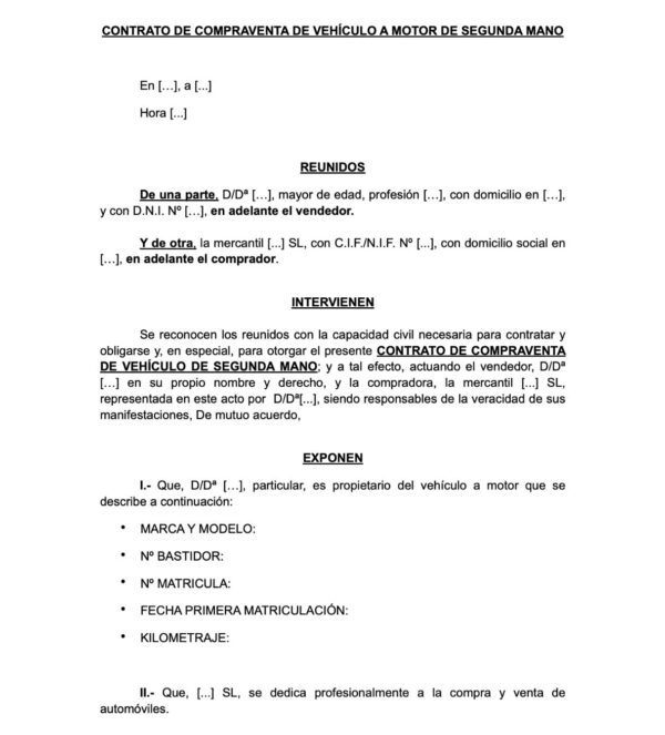 Contrato de compraventa de vehículo de particular a profesional - Imagen 2